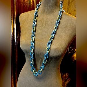 PONO designer, gold and gray metal chain necklace